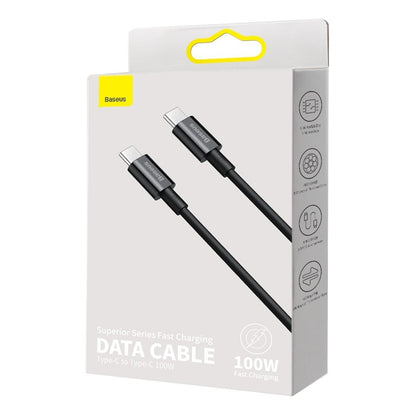 Cable de carga y datos USB-C - USB-C Baseus Superior Series, 100W, 1m, Negro CATYS-B01