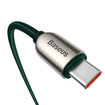 Cable de carga y datos USB-C - Carga rápida USB-C Baseus Display, 100 W, 1 m, verde CATSK-B06