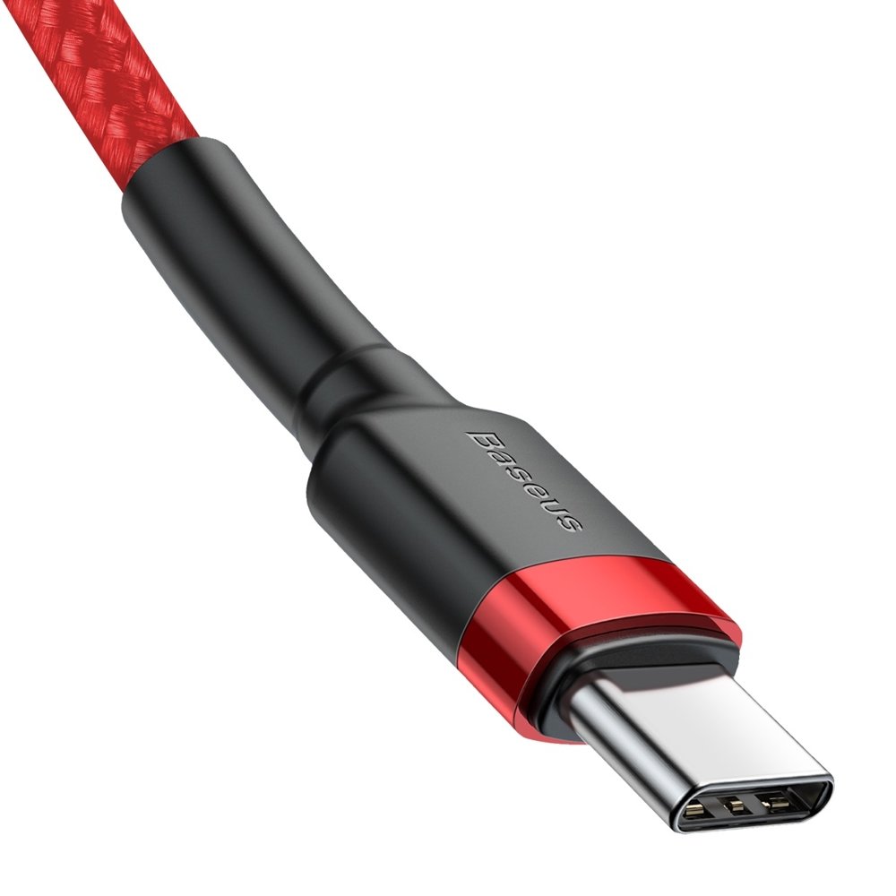 Cable de carga y datos USB-C - USB-C Baseus Cafule, 60W, 2m, Rojo CATKLF-H09