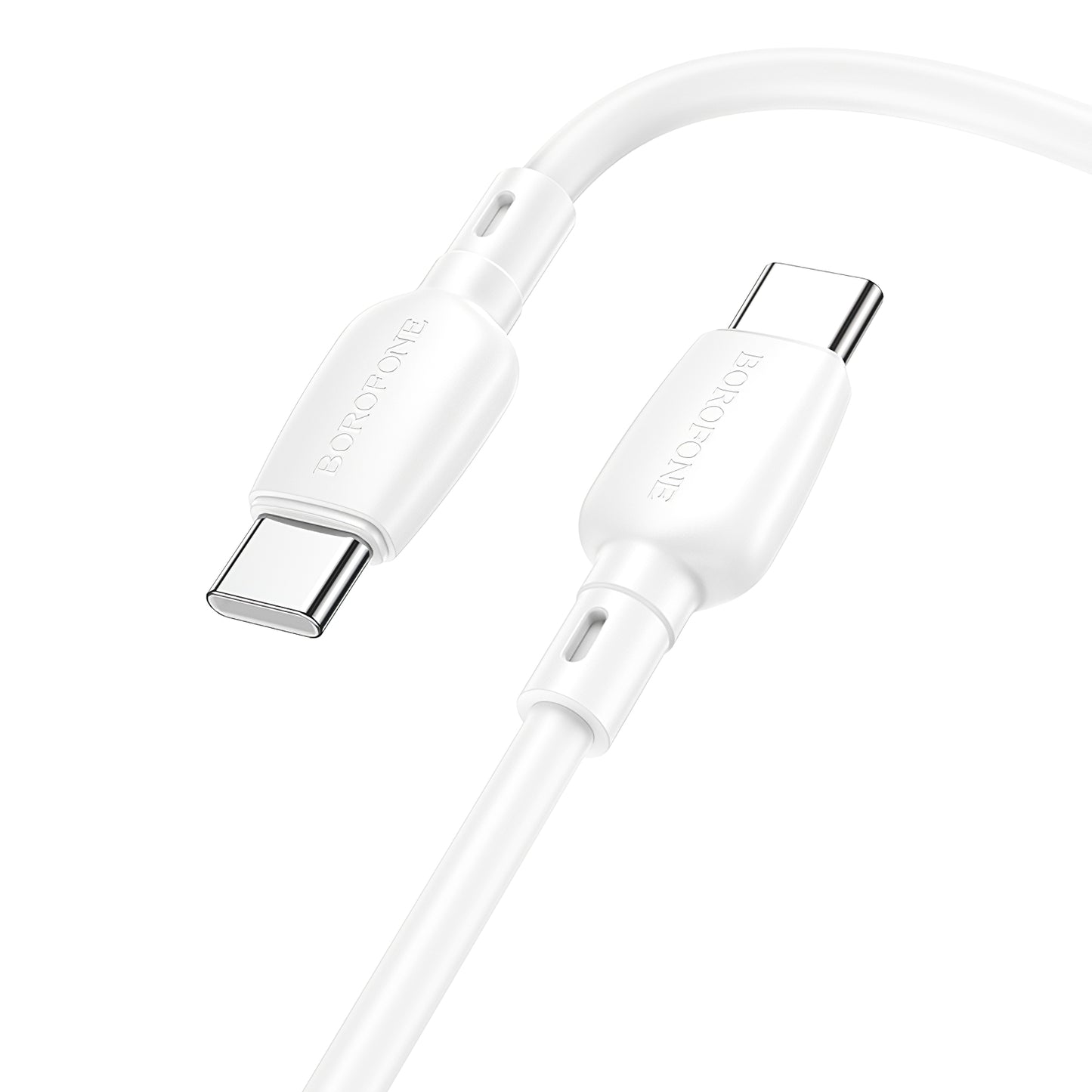 Cable de carga y datos USB-C - USB-C Borofone BX93, 60W, 1m, Blanco 