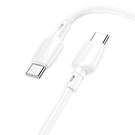 Cable de carga y datos USB-C - USB-C Borofone BX93, 60W, 1m, Blanco 