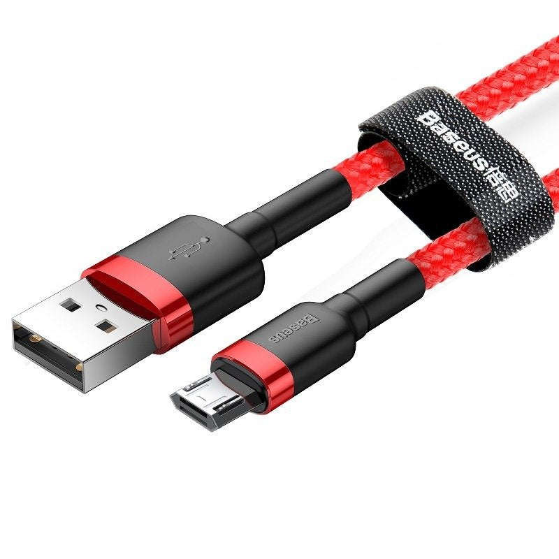 Cable de datos y carga USB-A - microUSB Baseus Cafule, 18W, 1m, Rojo CAMKLF-B09