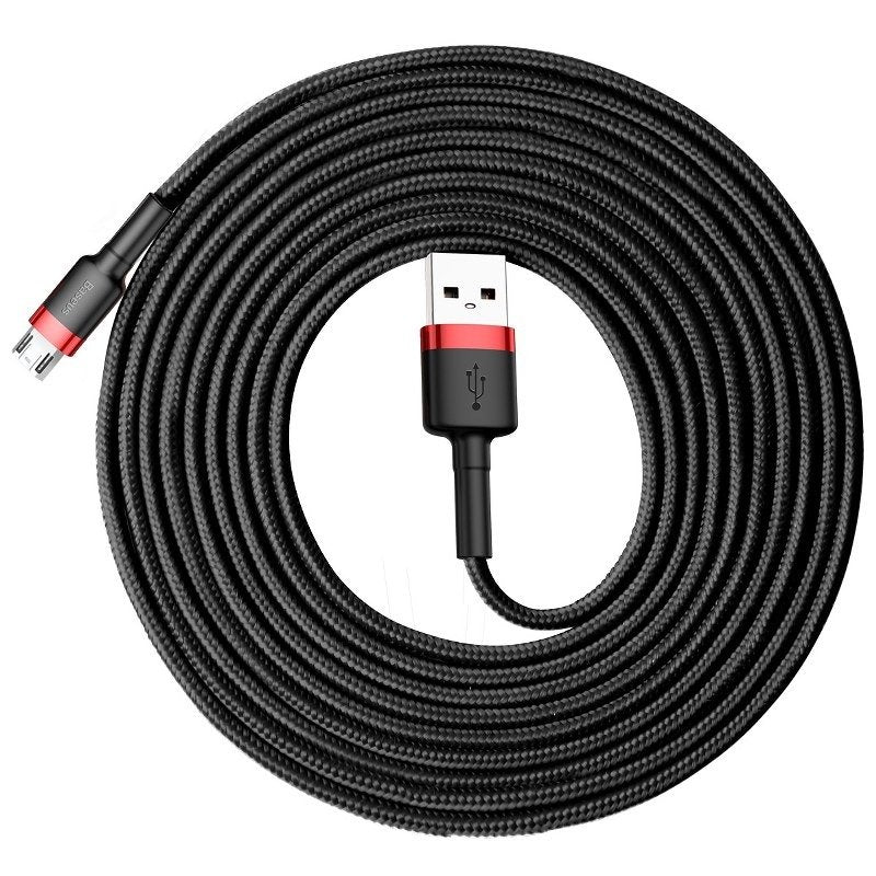 Cable de datos y carga USB-A - microUSB Baseus Cafule, 18W, 3m, Rojo CAMKLF-H91 