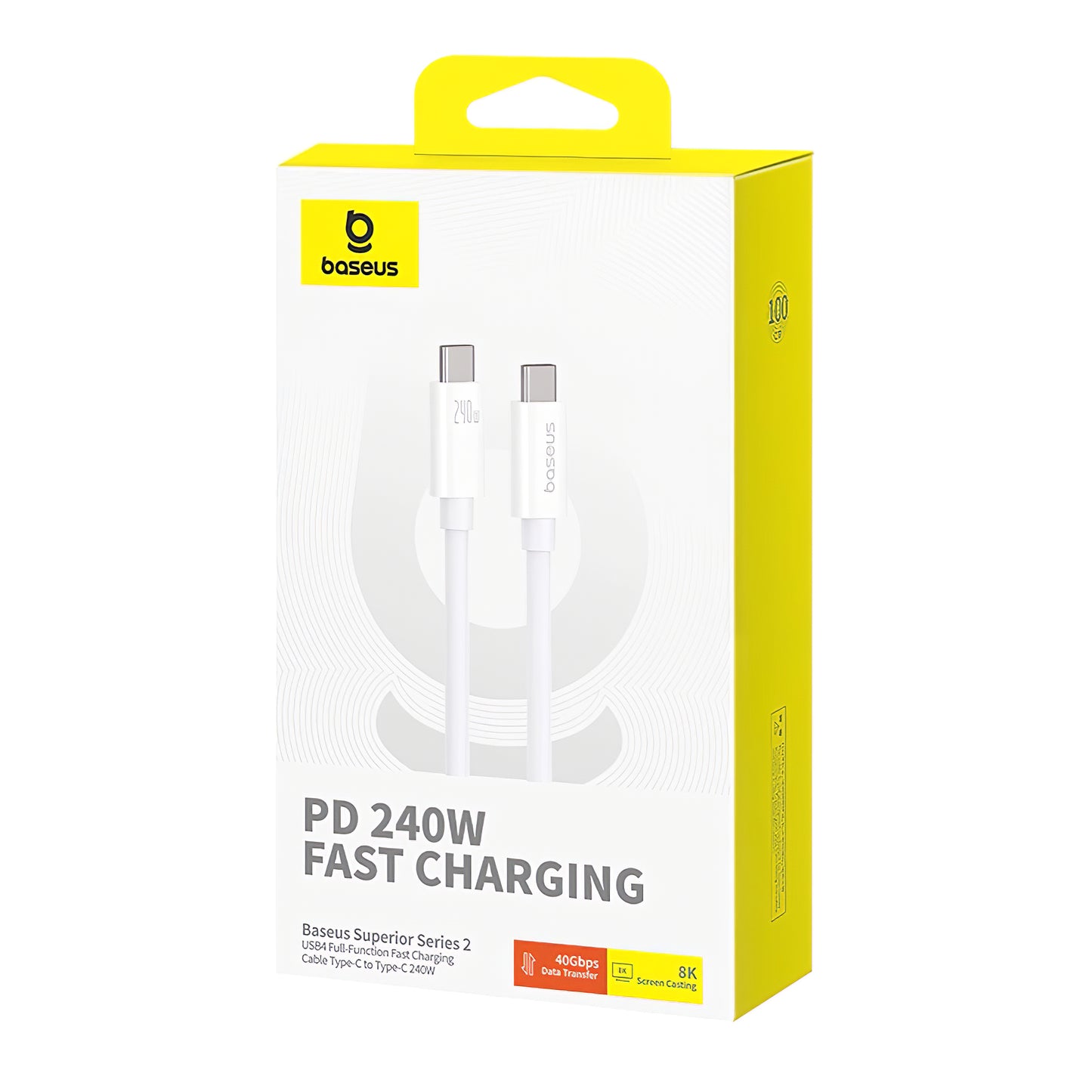 Cable de carga y datos USB-C - USB-C Baseus Superior Series 2, 240W, 1m, Blanco P10365200211-02