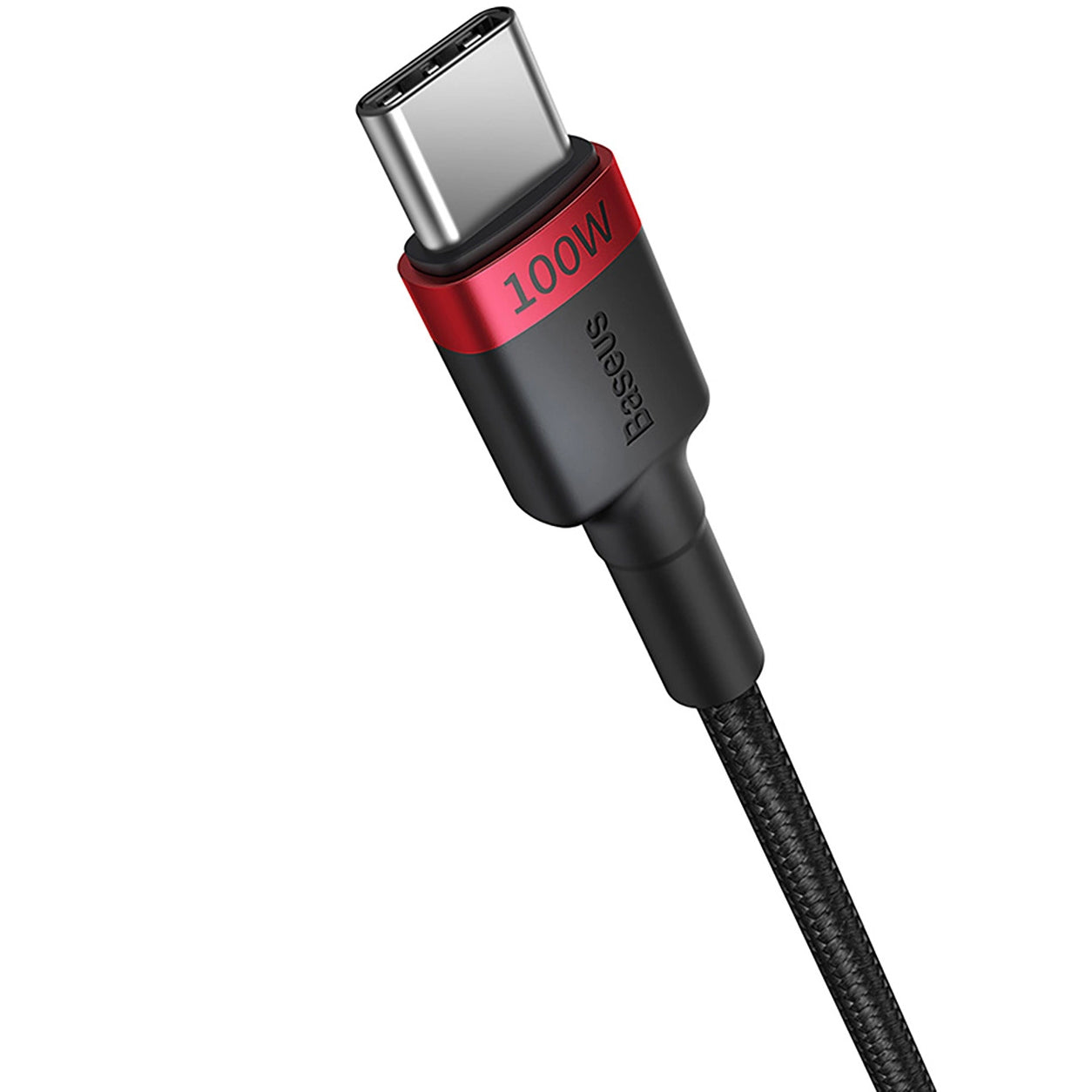 Cable de carga y datos USB-C - USB-C Baseus Cafule, 100W, 1m, Rojo, Juego de 2 piezas