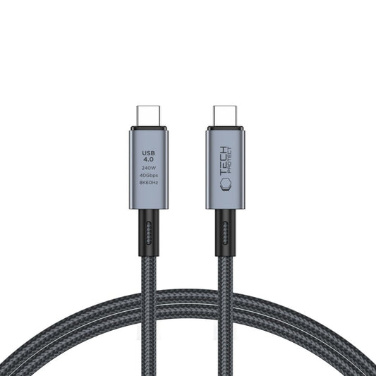 Cable de carga y datos USB-C - USB-C Tech-Protect Ultraboost Max, 240 W, 1 m, gris 