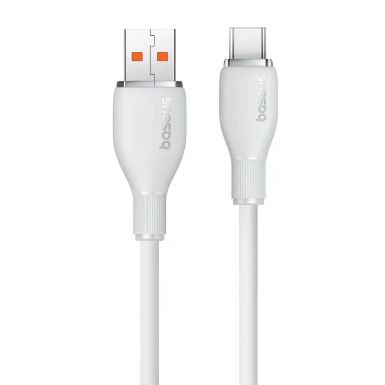 Cable de Datos y Carga USB-A a USB-C Baseus Pudding, 100W, 1.2m, Blanco