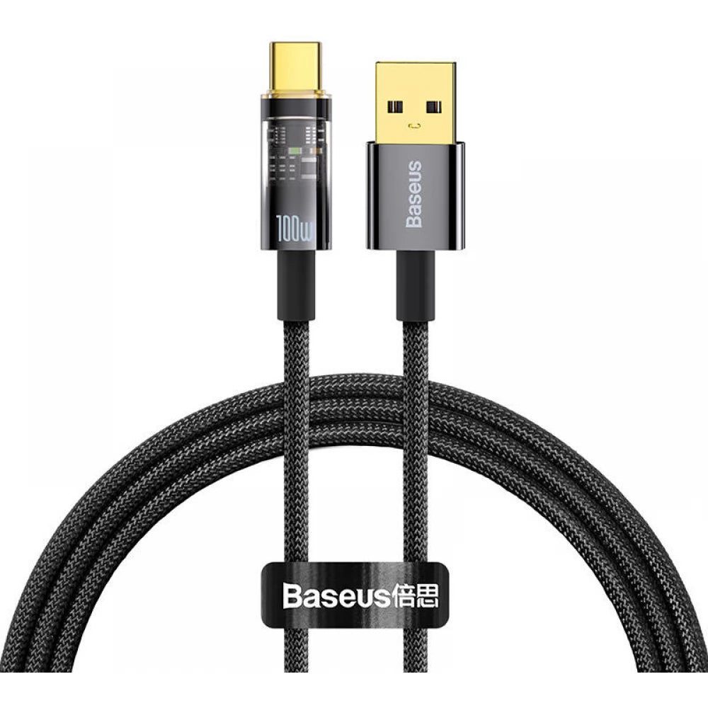 Cable de Datos y Carga USB-A a USB-C Baseus Explorer, 100W, 2m, Negro CATS000301