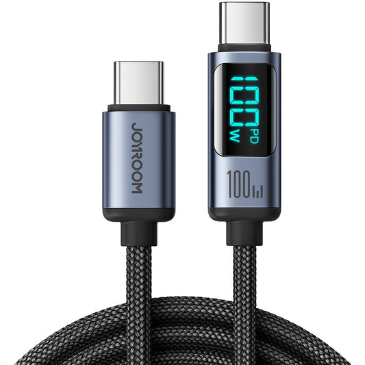 Cable de Datos y Carga USB-C - USB-C Joyroom S-A16 Prism Display, 100W, 1.2m, Negro