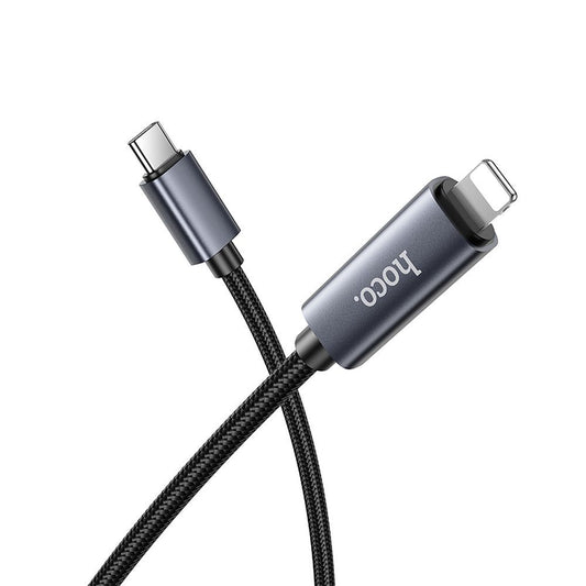 Cable de Datos y Carga USB-C - Lightning HOCO Display X112, 27W, 1m, Negro