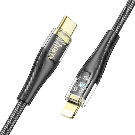 Cable de Datos y Carga USB-C - Lightning HOCO U121, 27W, 1.2m, Negro