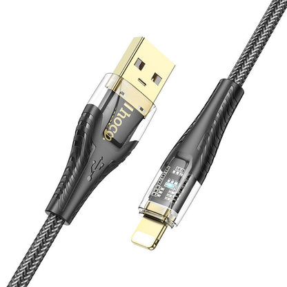 Cable de Datos y Carga USB-A - Lightning HOCO U121, 18W, 1.2m, Negro