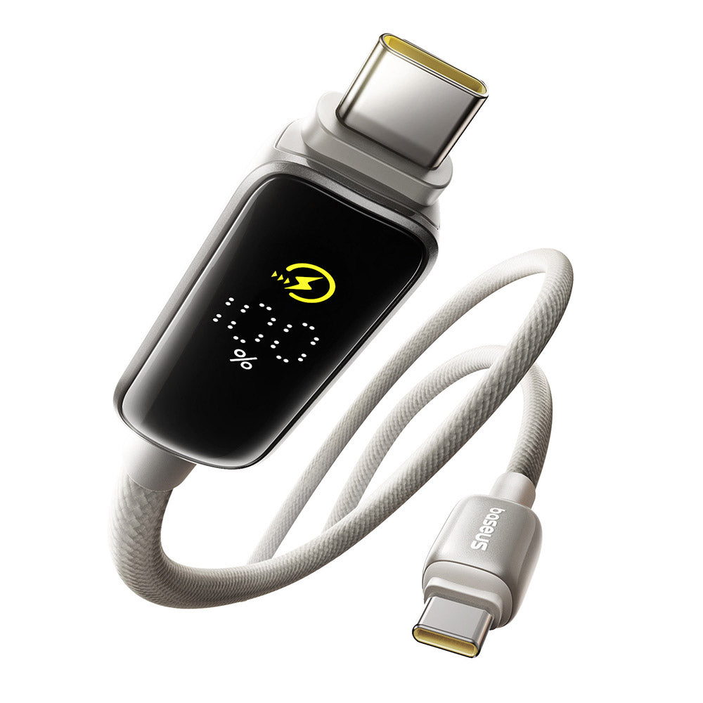 Cable de Datos y Carga USB-C - USB-C Baseus Vipow Display, 100W, 2m, Gris P10381802851-01