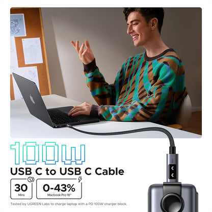 Cable de Datos y Carga USB-C - USB-C UGREEN L509, 100W, 1m, Gris