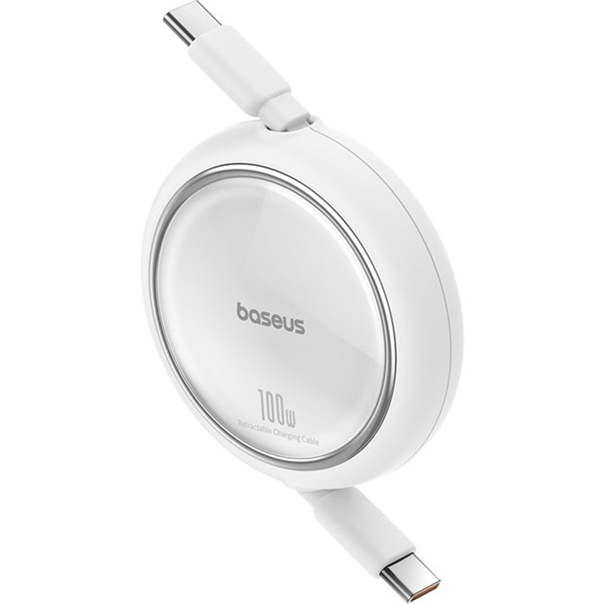 Cable de Datos y Carga USB-C - USB-C Baseus Free2Draw Mini Retractable, 100W, 1m, Blanco P10364500211-00