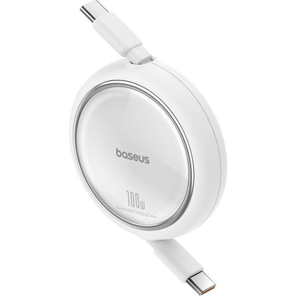 Cable de Datos y Carga USB-C - USB-C Baseus Free2Draw Mini Retractable, 100W, 1m, Blanco P10364500211-00