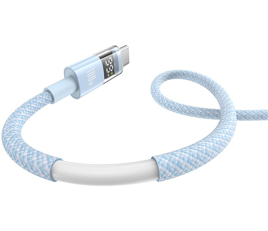 Cable de Datos y Carga USB-A - USB-C Baseus Display 2, 100W, 1m, Azul P10382701311-00