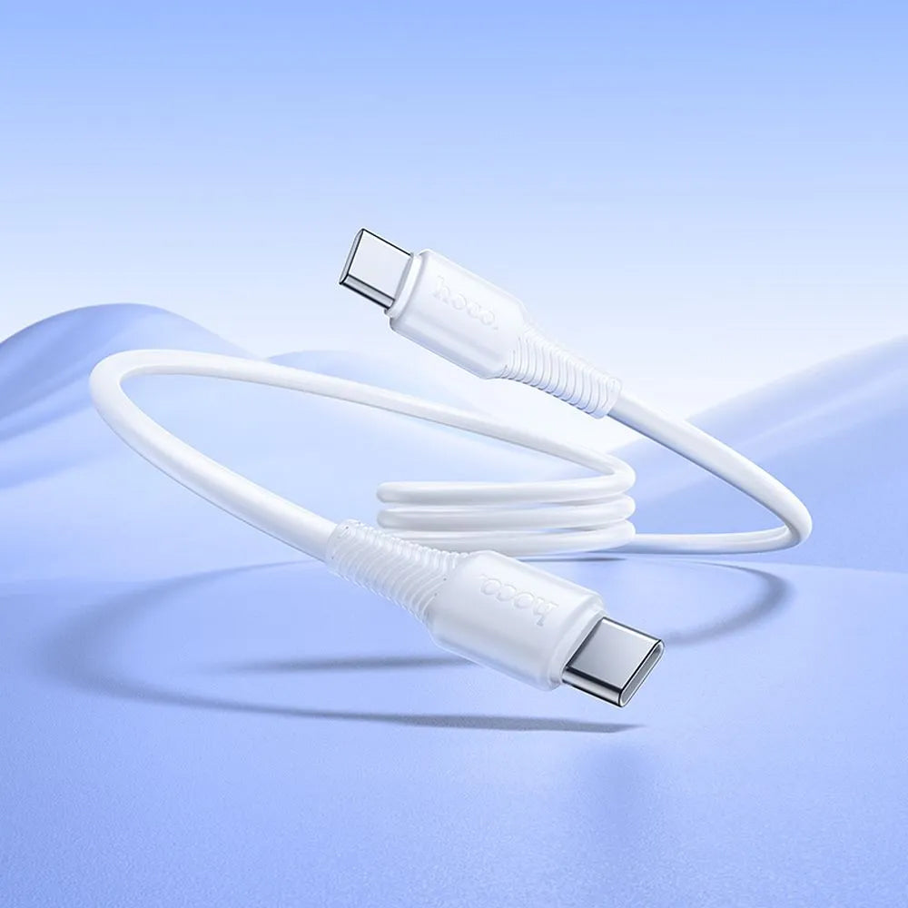 Cable de Datos y Carga USB-C - USB-C HOCO X120, 60W, 1m, Blanco