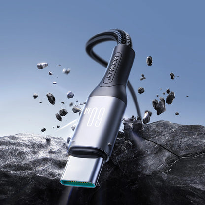 Cable de Datos y Carga USB-C - USB-C Joyroom S-A28 Flash, 60W, 2m, Negro