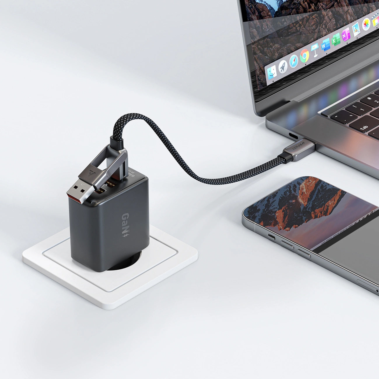 Cable de Datos y Carga USB-C - USB-A / USB-C Acefast C13-05, 60W, 0.2m, Negro
