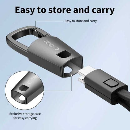 Cable de Datos y Carga USB-C - USB-C Tech-Protect Ultraboost DNA Llavero, 60W, 0.17m, Gris
