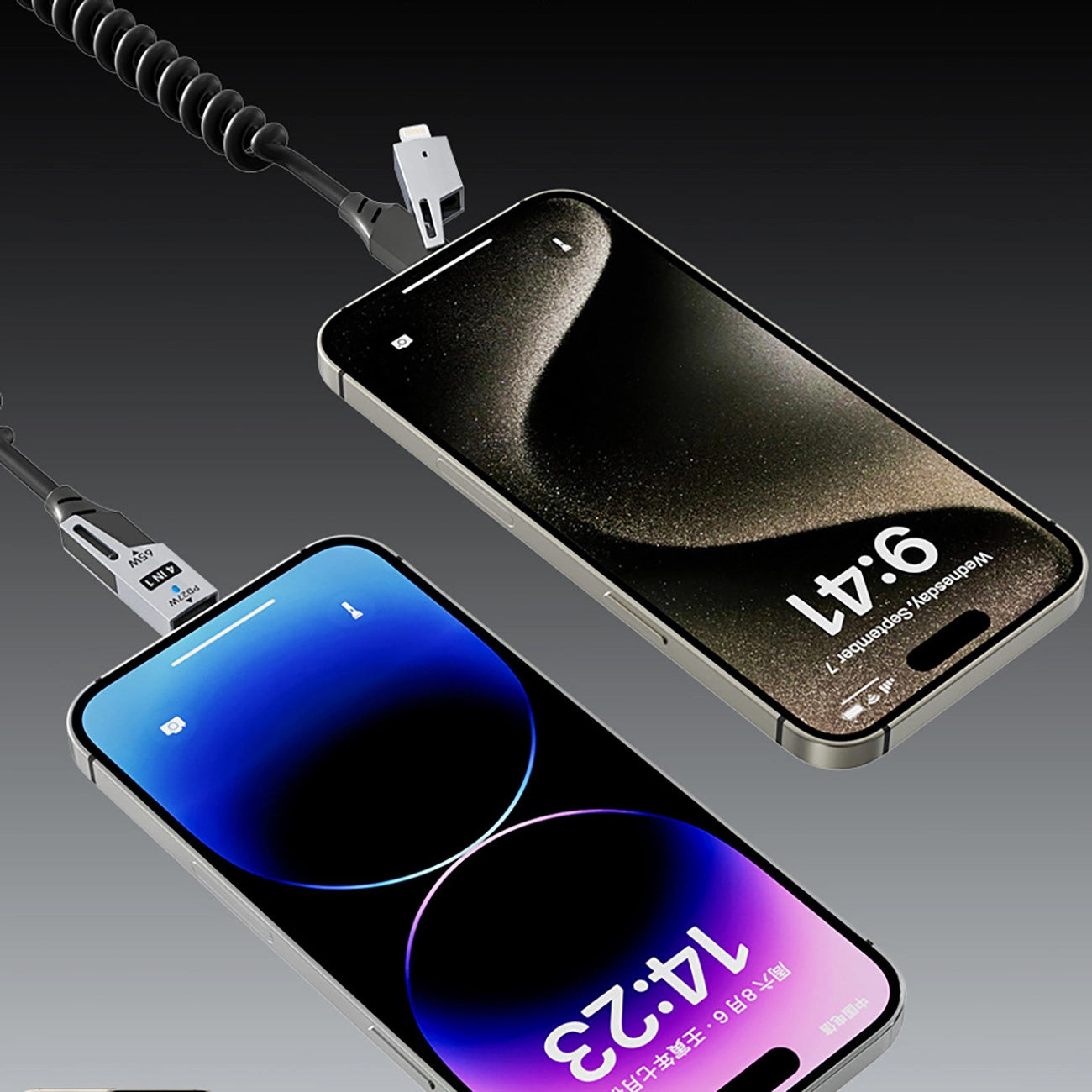 Cable de Datos y Carga USB-A / USB-C - Lightning / USB-C Dudao L20 Pro, 65W, 1.5m, Negro