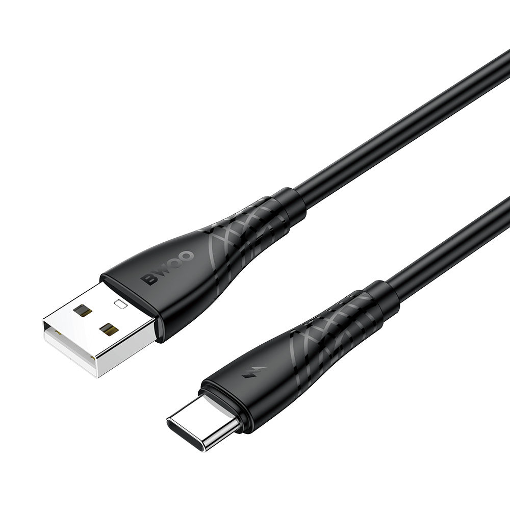 Cable de Datos y Carga USB-A - USB-C BWOO BO-X318C, 27W, 1m, Negro