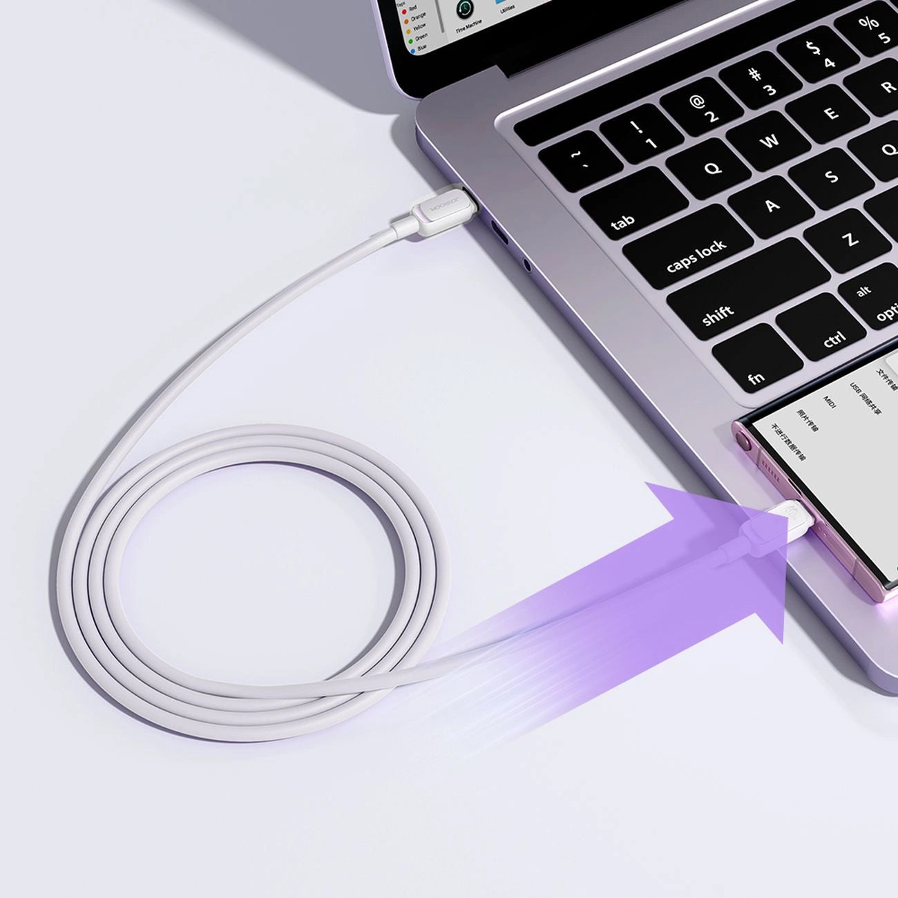 Cable de Datos y Carga USB-C - USB-C Joyroom S-A14, 60W, 1.2m, Blanco