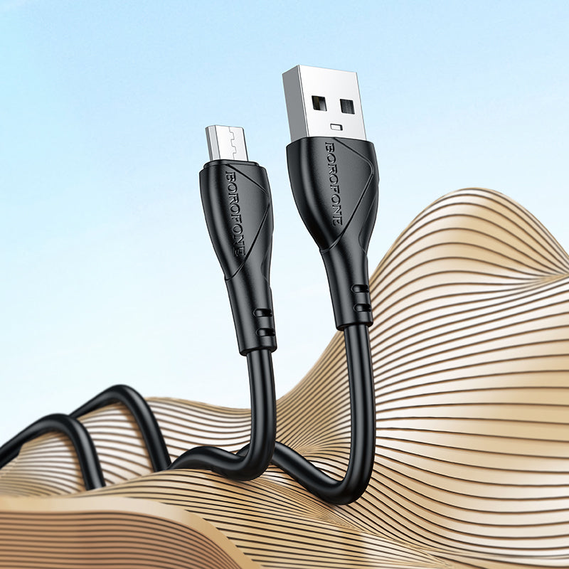 Cable de Datos y Carga USB-A - microUSB Borofone BX121 Energy, 18W, 1m, Negro