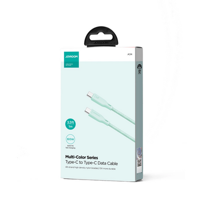 Cable de Datos y Carga USB-C - USB-C Joyroom S-A34, 60W, 1m, Verde