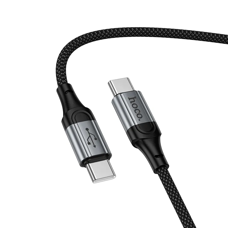 Cable de Datos y Carga USB-C - USB-C HOCO X121, 60W, 1.5m, Negro