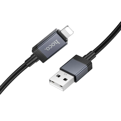 Cable de Datos y Carga USB-A - Lightning HOCO X118 Display, 12W, 1m, Negro
