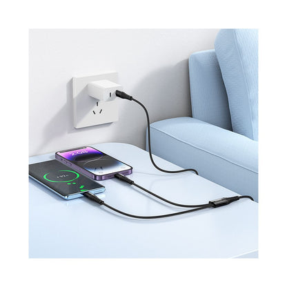 Cable de Carga USB-C - Lightning / USB-C HOCO X123, 10W, 1m, Negro