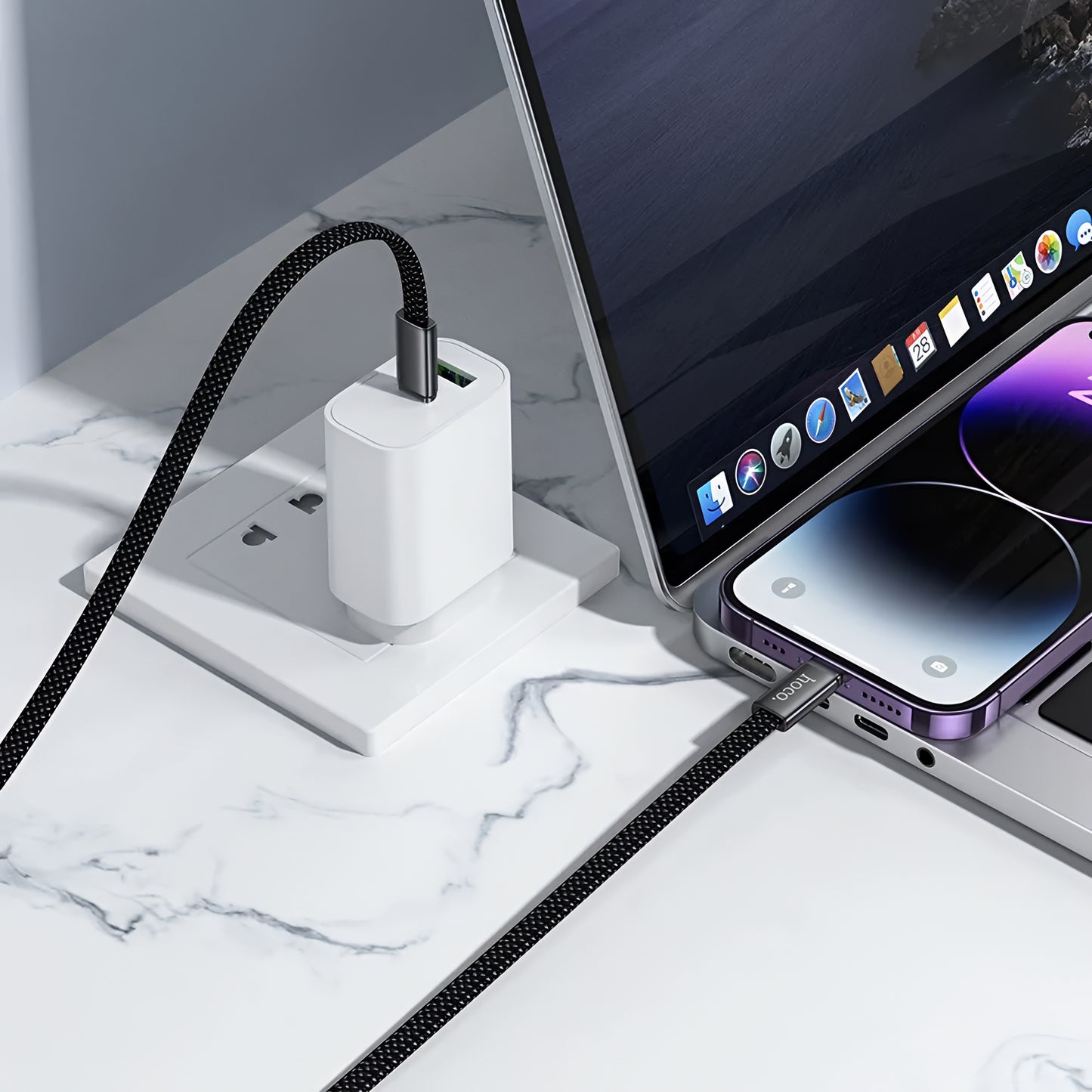 Cable de Datos y Carga USB-C - Lightning HOCO X125, 30W, 1m, Negro