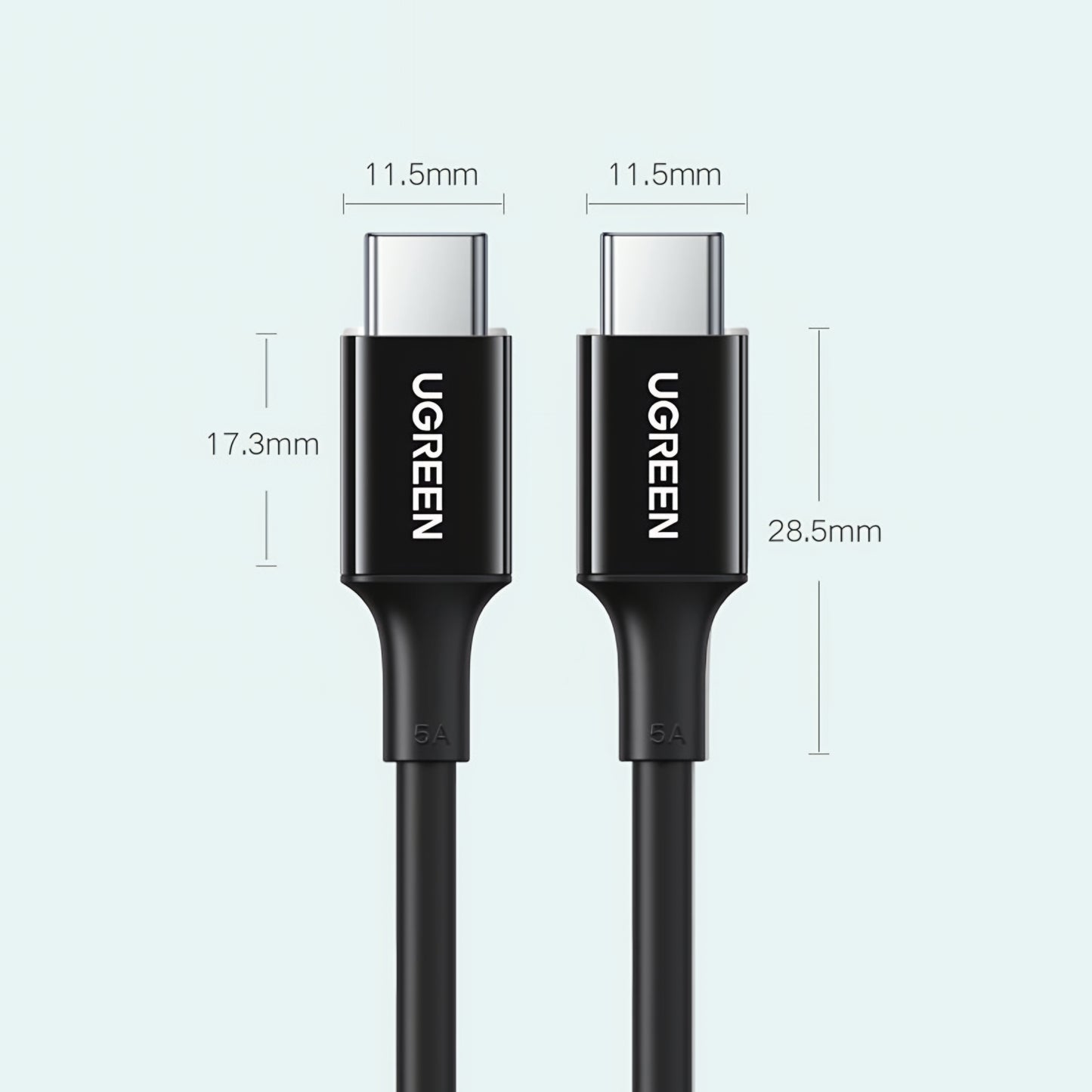 Cable de Datos y Carga USB-C - USB-C UGREEN US300, 100W, 2m, Blanco