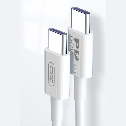 Cable de Datos y Carga USB-C - USB-C XO Design NB-Q190B, 60W, 2m, Blanco