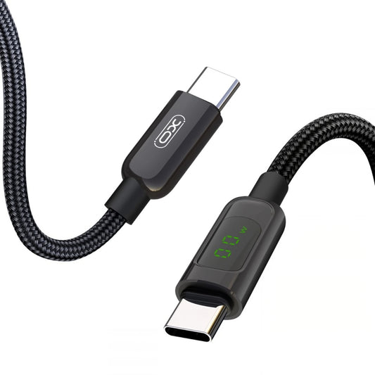 Cable de Datos y Carga USB-C - USB-C XO Design NB-Q203B Display, 60W, 1m, Negro