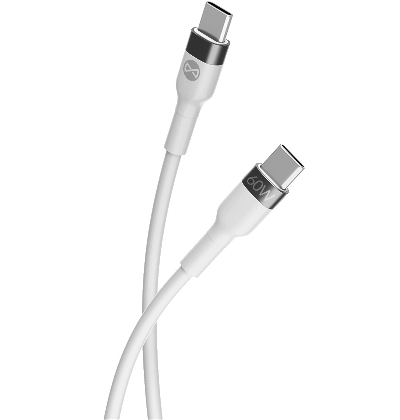 Cable de Datos y Carga USB-C - USB-C Forever Flexible, 60W, 2m, Blanco