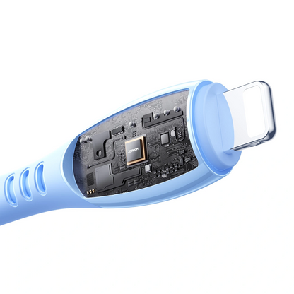 Cable de Datos y Carga USB-C - Lightning Joyroom S-A59 Vibrant, 30W, 1.2m, Azul