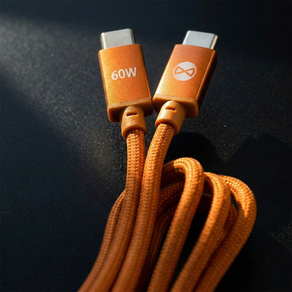 Cable de Datos y Carga USB-C - USB-C Forever Saffron, 60W, 1m, Naranja