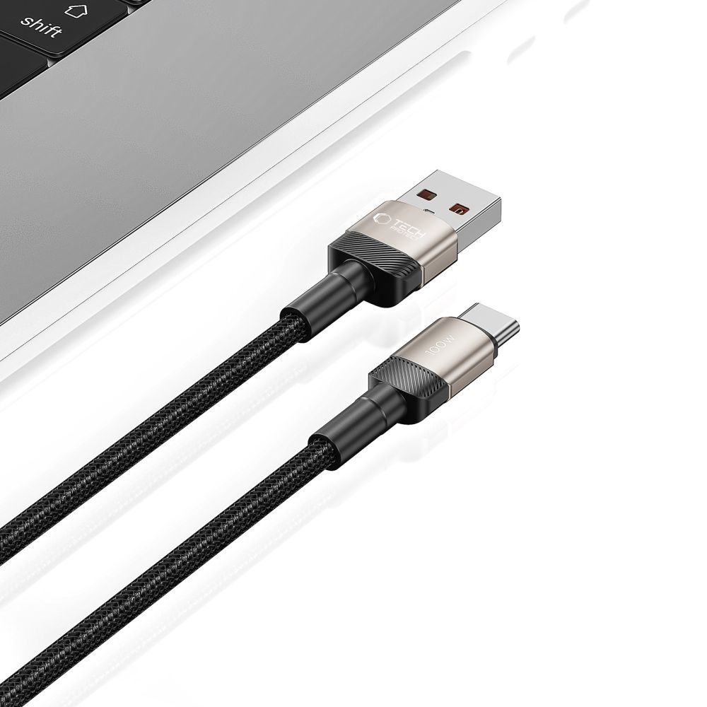 Cable de Datos y Carga USB-A - USB-C Tech-Protect Ultraboost EVO, 100W, 1m, Plateado
