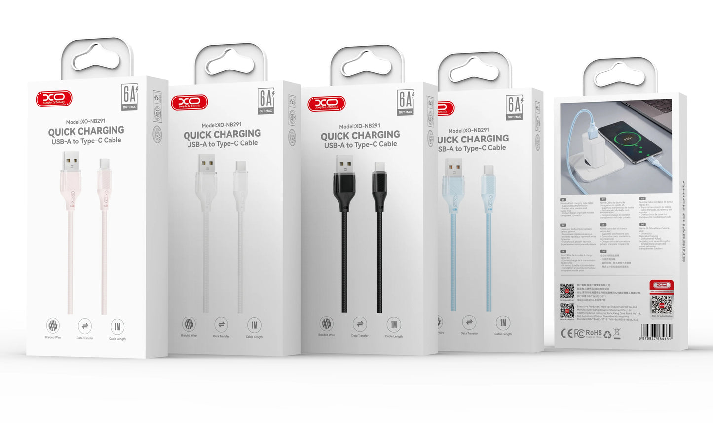 Cable de Datos y Carga USB-A - Lightning XO Design NB291, 18W, 1m, Azul