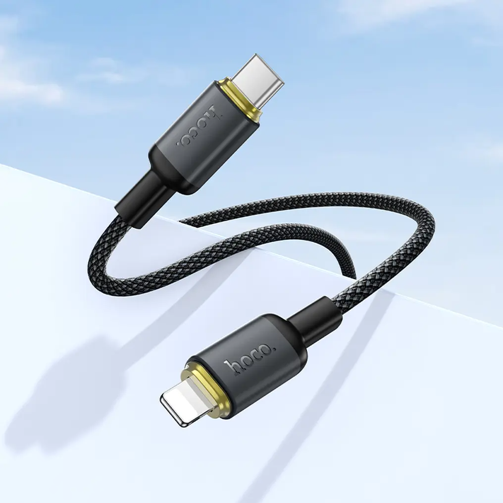 Cable de Datos y Carga USB-C - Lightning HOCO X128 Benefit, 30W, 1m, Negro