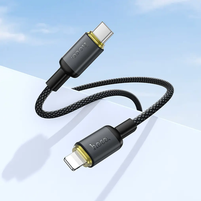 Cable de Datos y Carga USB-C - Lightning HOCO X128 Benefit, 30W, 1m, Negro