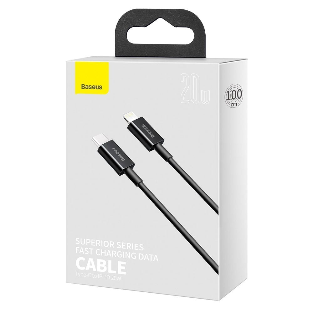 Cable de datos y carga USB-C - Lightning Baseus Superior Series, 20W, 1m, Negro CATLYS-A01