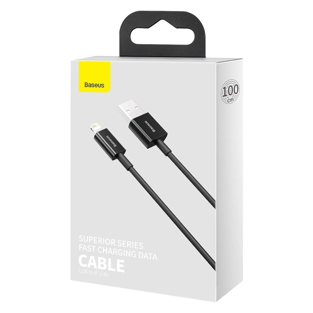 Cable de datos y carga USB-A - Lightning Baseus Superior Series, 20W, 1m, Negro CALYS-A01