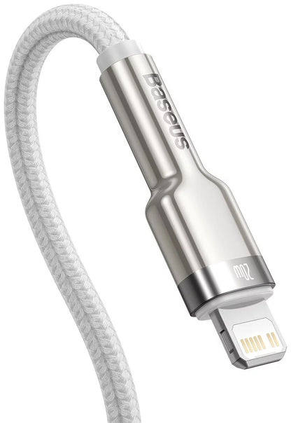 Cable de Datos y Carga USB-C - Lightning Baseus Cafule Metal Series, 20W, 2m, Blanco CATLJK-B02