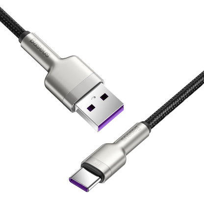 Cable de datos y carga USB-A - USB-C Baseus Cafule Metal Series, 66W, 1m, Negro CAKF000101 CAKF000101