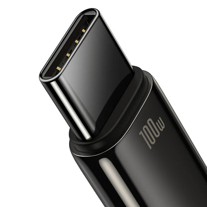 USB-A a USB-C Baseus Tungsteno Oro, 100W, 2m, Negro CAWJ00010101 