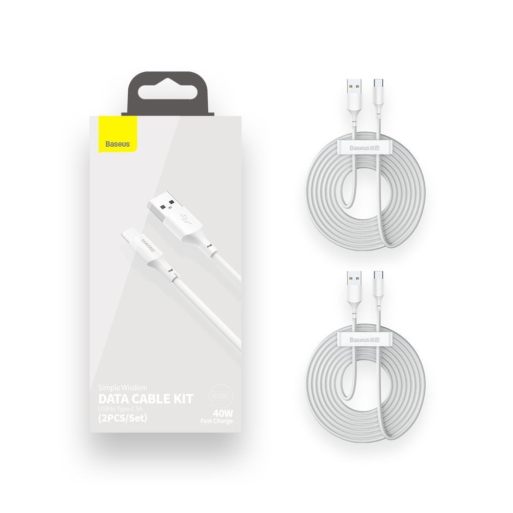 Cable de carga y datos USB-A a USB-C Baseus, 40 W, 1,5 m, blanco TZCATZJ-02